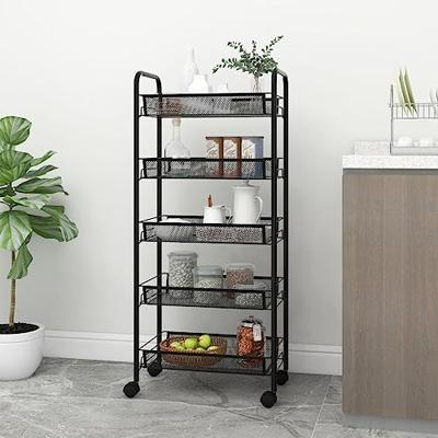 VidaXL Keukentrolley 5-laags 46x26x105 cm ijzer zwart
