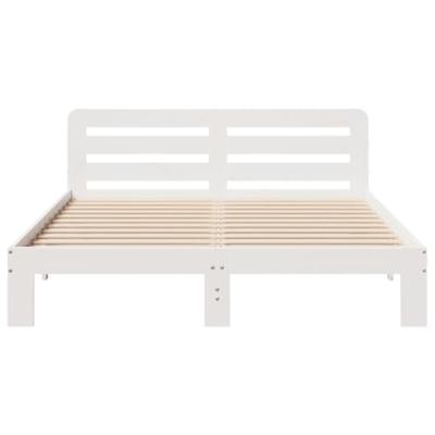Bedframe zonder matras massief grenenhout wit 135x190 cm