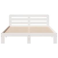 Bedframe zonder matras massief grenenhout wit 135x190 cm - thumbnail