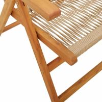 Tuinstoelen 8 st verstelbaar massief acaciahout beige - thumbnail