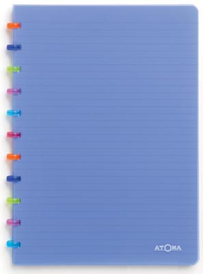 Atoma Tutti Frutti schrift, ft A4, 144 bladzijden, geruit 5 mm, transparant blauw