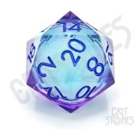 CritStones Liquid Core Dice D20 Moonlight Mystery 3 cm - thumbnail
