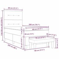 Boxspringbed met matras Lichtgrijs 80 x 200 cm Stof - thumbnail