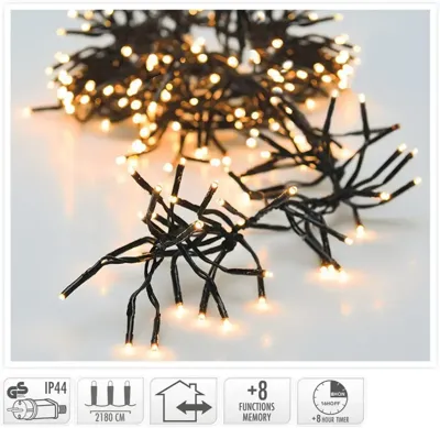 Kerstverlichting LED cluster 3000 lampjes 22m, warm wit