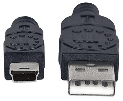 Manhattan 333375 Hi-Speed USB 2.0 aansluitkabel (A-stekker naar mini-B-stekker) 1,8 m zwart
