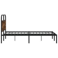 Bedframe zonder matras bewerkt hout gerookt eiken 140x190 cm - thumbnail
