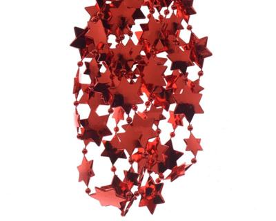Decoris Kralenslinger ster l270cm rood