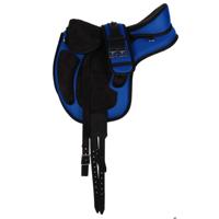 Pagony boomloos zadel compleet blauw maat:17 - thumbnail