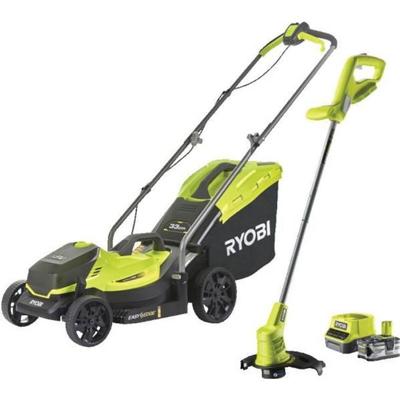 RYOBI ONE+ 18V Accu 33cm Grasmaaier & 25cm Grastrimmer kit (incl. 1x 4.0Ah accu & lader)