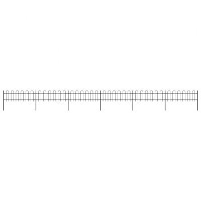 Tuinhek met ronde bovenkant 10,2x0,6 m staal zwart