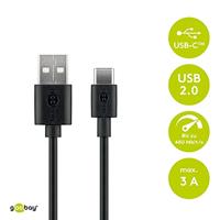 Goobay USB-C laadkabel 1m zwart - 9550300 - thumbnail