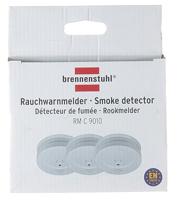 Brennenstuhl Rookmelder Set van 3 stuks werkt op batterijen - thumbnail