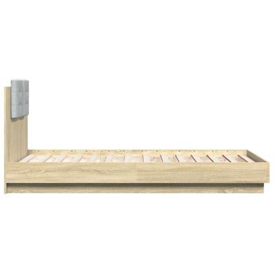Bedframe met hoofdbord bewerkt hout sonoma eiken 75x190 cm