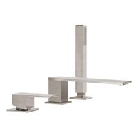 Badrandkraan Tres Cuadro Exclusive met Handdoucheset Rechte Uitloop 18 cm RVS Tres - thumbnail