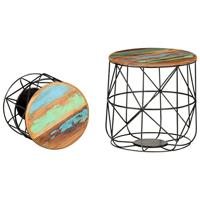 Salontafels 2 st massief gerecycled hout - thumbnail