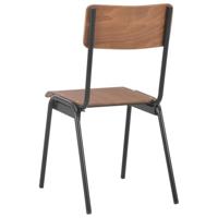 Eetkamerstoelen 4 st massief multiplex staal bruin - thumbnail