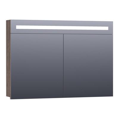Brauer Promise Spiegelkast - 100 cm - met Directe Verlichting - 2 Enkelzijdige Spiegeldeuren - Grove
