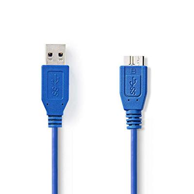 NEDIS USB-kabel | USB 3.2 Gen 1 | USB-A stekker | USB Micro-B stekker | 5 Gbps | vernikkeld | rond | PVC | Blauw | Envelop 2.00 m 2.00 m