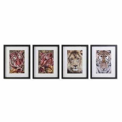 Schilderij DKD Home Decor Koloniaal Jungle (35 x 2,5 x 45 cm) (35 x 2 x 45 cm) (4 Stuks)
