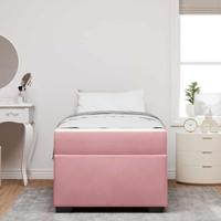 Bedframe met matras met matras Roze 80 x 200 cm Fluweel - thumbnail
