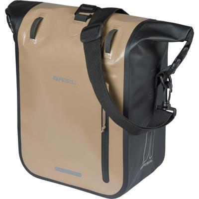 Basil Enkele fietstas rivo m tarpaulin mik 12-15l 14 x 25 x 38 cm - zand/zwart Basil Enkele fietstas rivo m tarpaulin mik 12-15l 14 x 25 x 38 cm - zand/zwart