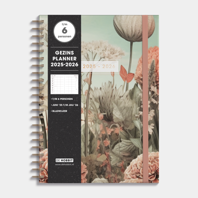 A4 Ringband Gezinsplanner 2025-2026 Veldbloemen