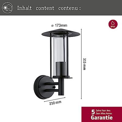 Paulmann Classic 94398 Wandlamp E27 Donkergrijs Paulmann Classic 94398 Wandlamp E27 Donkergrijs