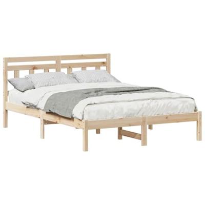 Bedframe met hoofdeinde Bruin 120 x 190 cm Grenenhout