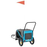 VidaXL Hondenfietstrailer oxford stof en ijzer blauw en zwart - thumbnail