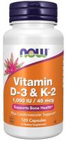 Vitamine D-3 & K-2 Now Foods 120v-caps - thumbnail