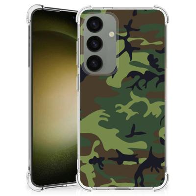 Samsung Galaxy S24 Doorzichtige Silicone Hoesje Army Dark Samsung Galaxy S24 Doorzichtige Silicone Hoesje Army Dark
