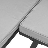 3-delige Loungeset met kussens gepoedercoat staal zwart - thumbnail