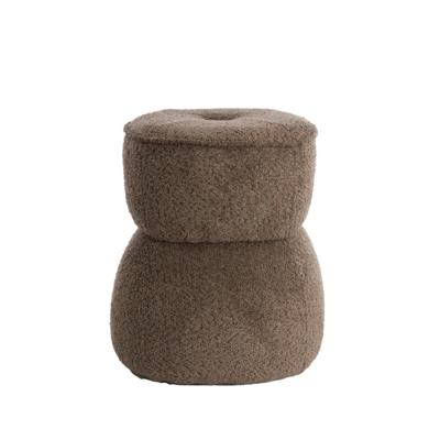 Light & Living Poef 'Leyla' Chenille, kleur Bruin