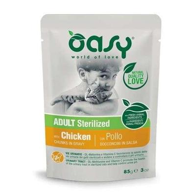 OASY Chunks in gravy Sterilized Chicken - nat kattenvoer - 85g