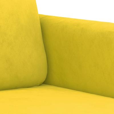 3-delige Loungeset met kussens fluweel geel - thumbnail
