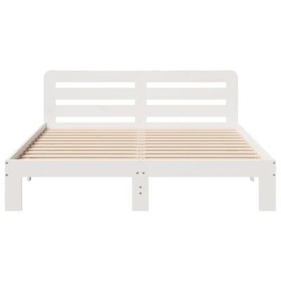Bedframe zonder matras massief grenenhout wit 120x190 cm
