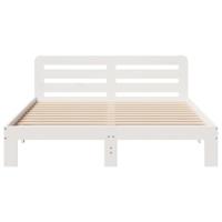 Bedframe zonder matras massief grenenhout wit 120x190 cm - thumbnail