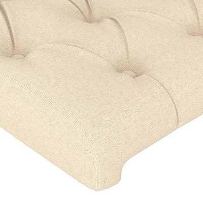 Hoofdbord LED 83x16x118/128 cm stof crèmekleurig