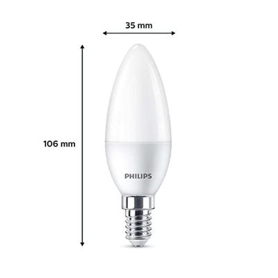 Philips LED 9290035411 LED-lamp Energielabel F (A - G) E14 Kaars 4.9 W = 40 W Warmwit (Ø x l) 35 mm x 106 mm 6 stuk(s)