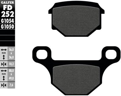 GALFER remblokken "fd252" brake pad fd252 g1054 organic standard