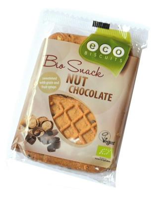 Eco Biscuit Noten/chocolade biscuit bio 45 Gram Eco Biscuit Noten/chocolade biscuit bio 45 Gram