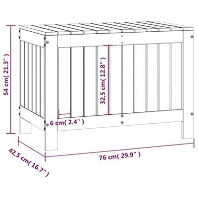 Tuinbox 76x42,5x54 cm massief grenenhout wit - thumbnail