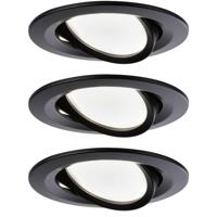 Paulmann 94471 LED-inbouwlamp Set van 3 stuks LED 18 W Zwart (mat) - thumbnail