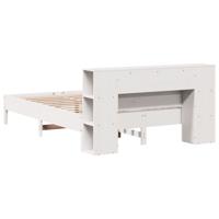 Bed met boekenkast zonder matras grenenhout wit 160x200 cm - thumbnail