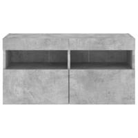 Tv-wandmeubel met LED-verlichting 80x30x40 cm betongrijs - thumbnail