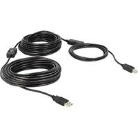 Delock 83557 USB-kabel USB 2.0 USB-A stekker, USB-B stekker 20.00 m Zwart UL gecertificeerd - thumbnail