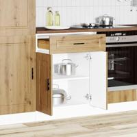 Keuken onderkast "Porto" bewerkt hout artisanaal eikenkleur - thumbnail