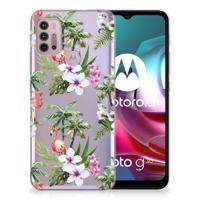 Motorola Moto G30 | G10 TPU Hoesje Flamingo Palms - thumbnail
