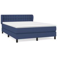 Boxspring met matras stof blauw 140x200 cm - thumbnail