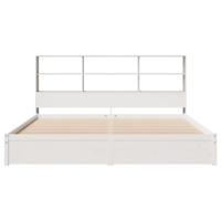 Bed met boekenkast zonder matras grenenhout wit 180x200 cm - thumbnail